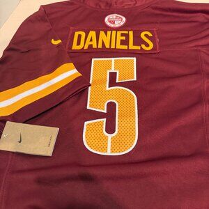 NEW Washington Commanders #5 Daniels Jersey Burgundy Nike NWT Large